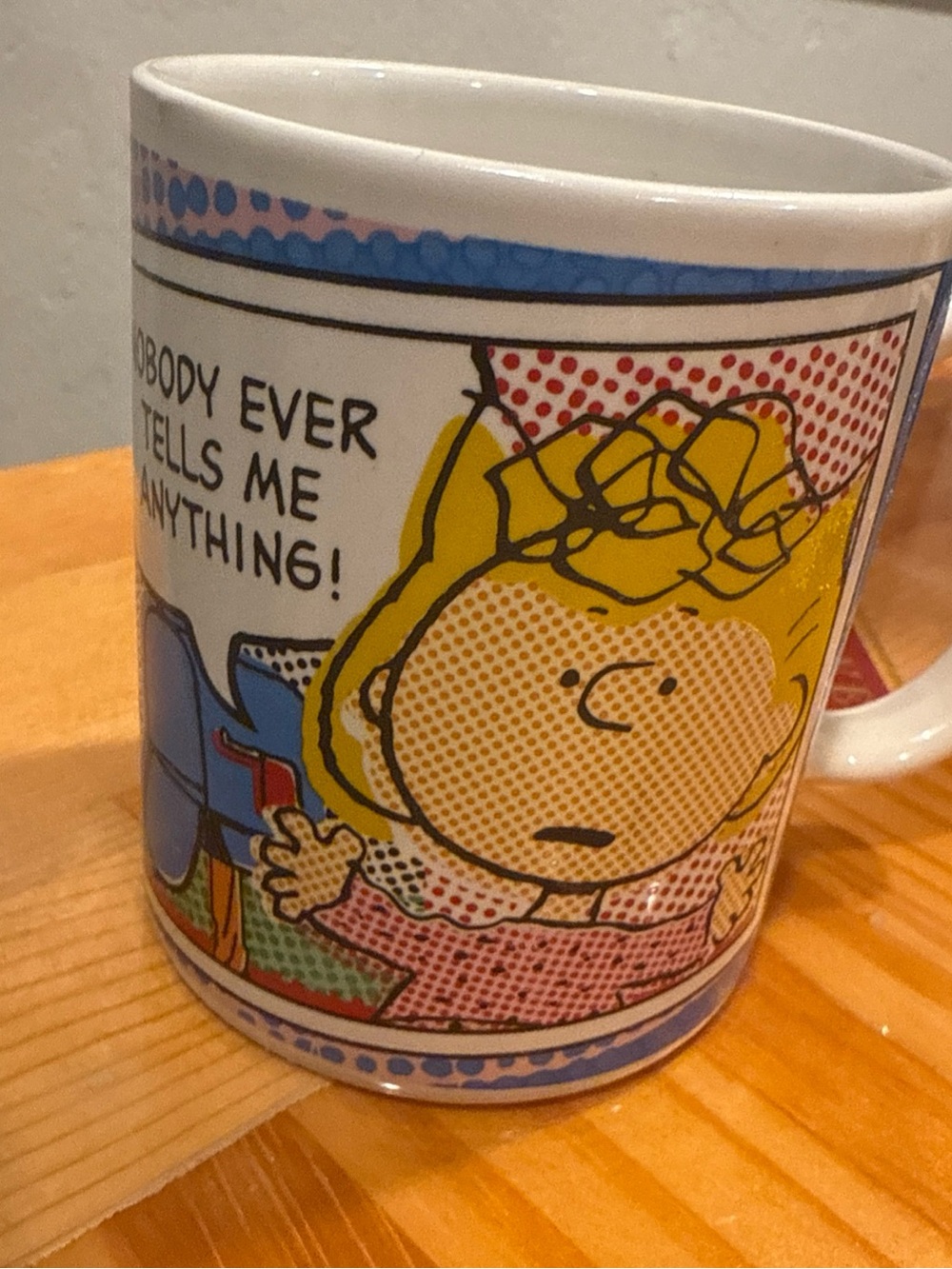 Sally Peanuts Comic Strip Ceramic Mug - Yellow and Multicolor